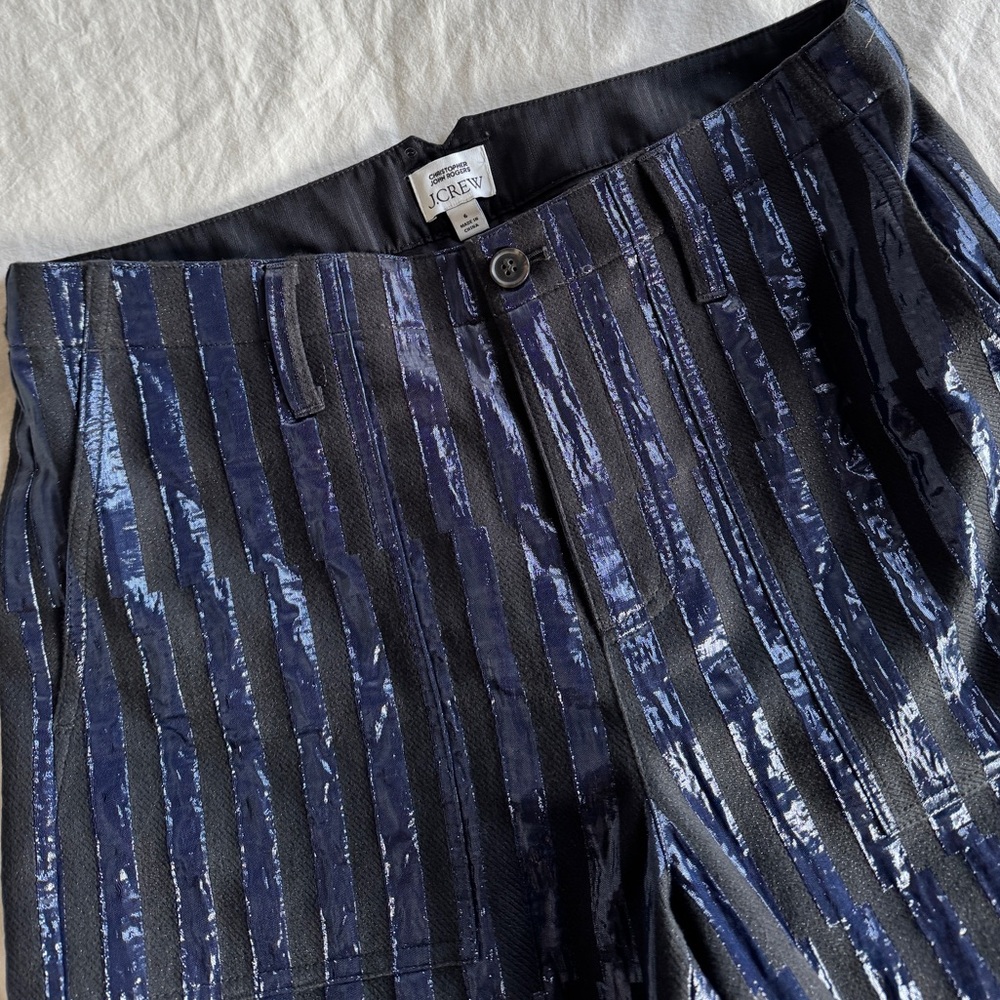 NEW - Christopher John Rogers X J.Crew - Striped Jacquard Pant- Sz 6 - Picture 2 of 7